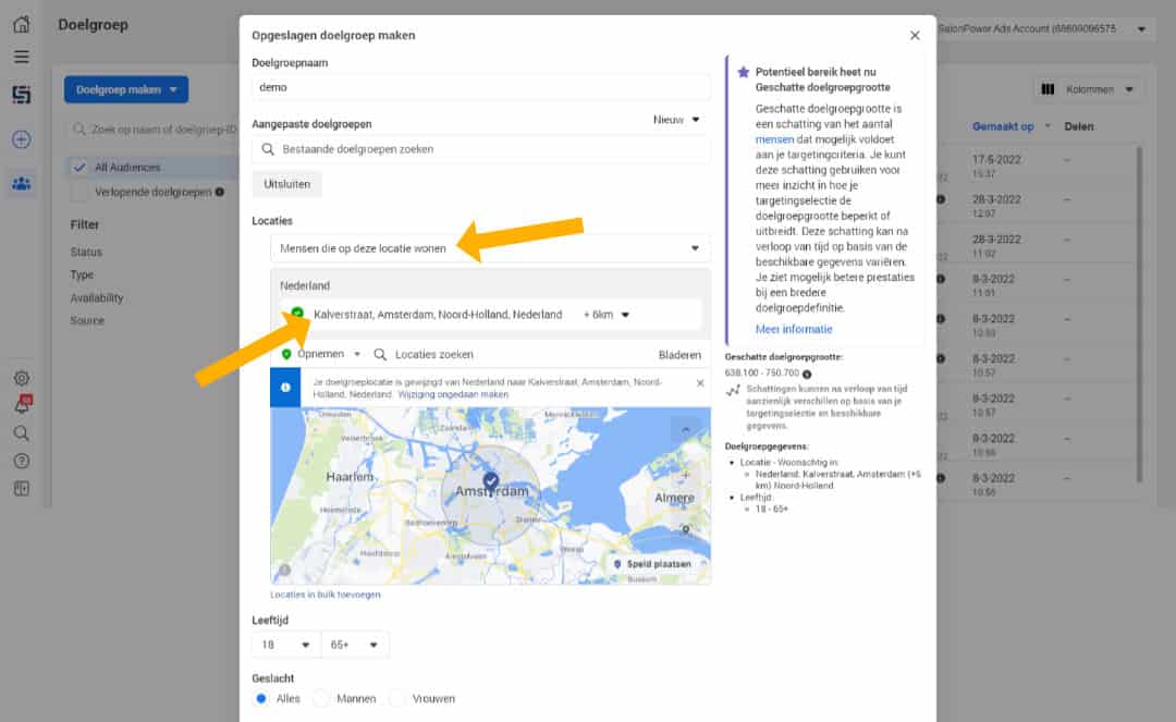 facebook instagram adverteren schoonheidssalons salons doelgroep selecteren
